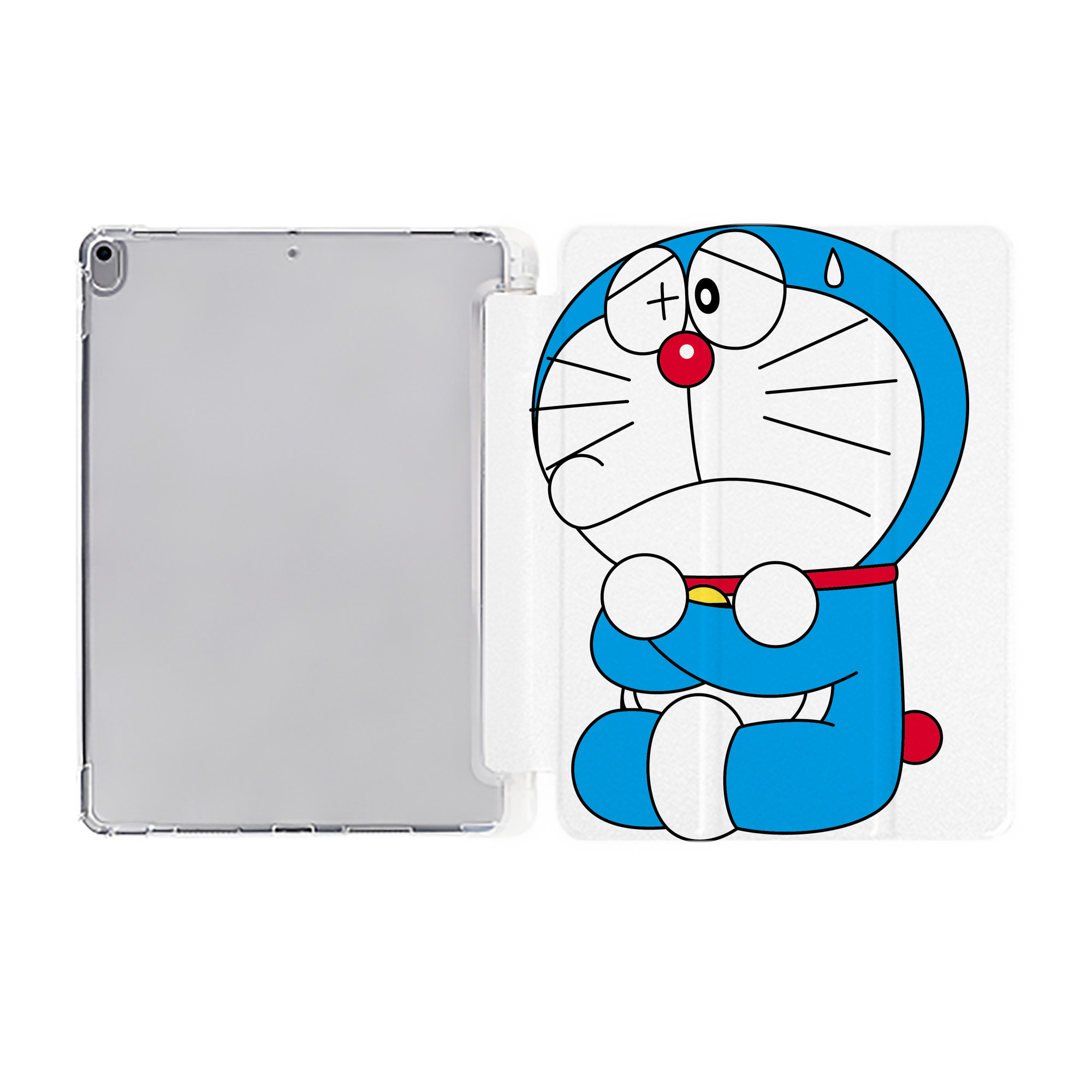 （画像用） ドラえもん Doraemon IPad ケース ペン収納付き 三つ折りスタンド PUレザー×シリコン 対応機種9.5/10.5/10.9インチ